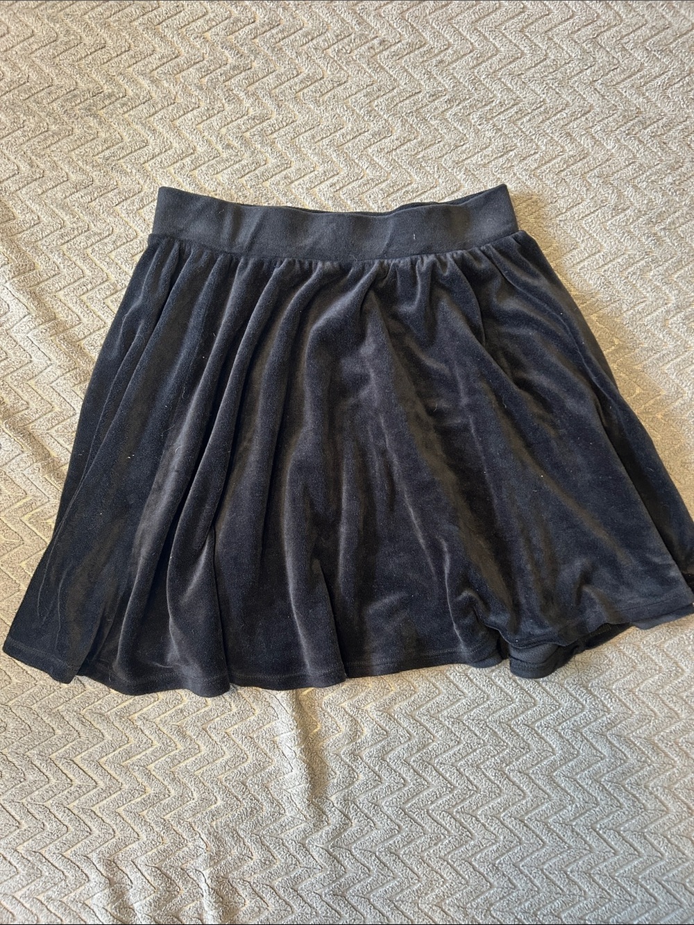 Black Velvet Circle Skirt with Comfortable Waistband